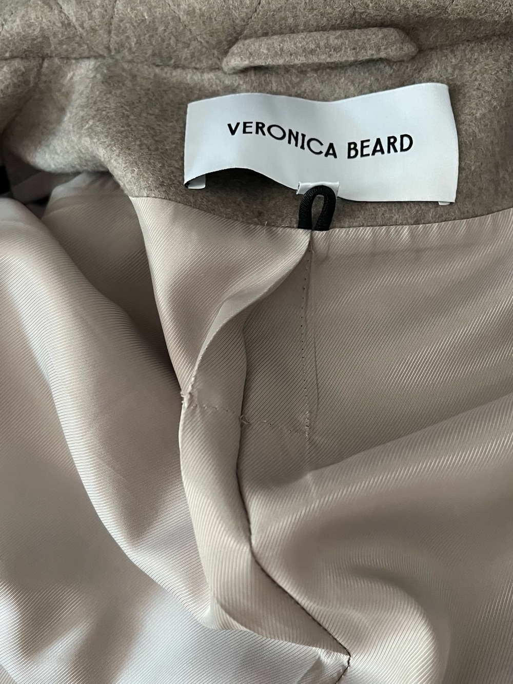 Veronica Beard Double-Breasted Long Trench Coat in Taupe Brown - Picture 11 of 15
